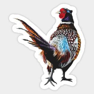 Ardler the Pheasant white background Sticker